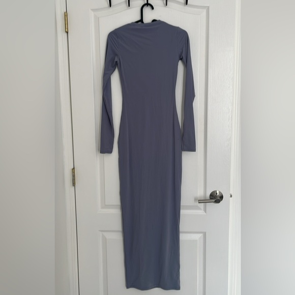 NWT Skims long sleeve crew neck dress Slate - Picture 2 of 4